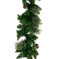 Balsam Pine Needle Garland With Pine Cones & 165 Gold Glittered Tips - 2.3m