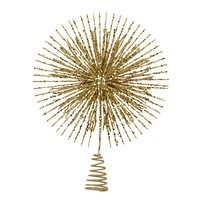 Glittered Gold Starburst Christmas Tree Topper Decoration - 38cm