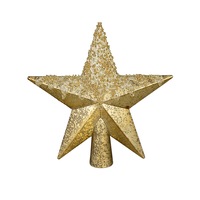 Gold 3D Star With Splatter & Glitter Pattern Tree Top Decoration - 20cm