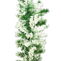 Heavily Flocked Antarctic Snow Pine Christmas Garland With 180 Tips - 2.7m
