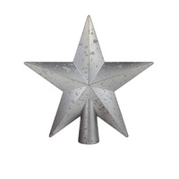 Silver 3D Star With Splatter Pattern Christmas Tree Top Decoration - 20cm