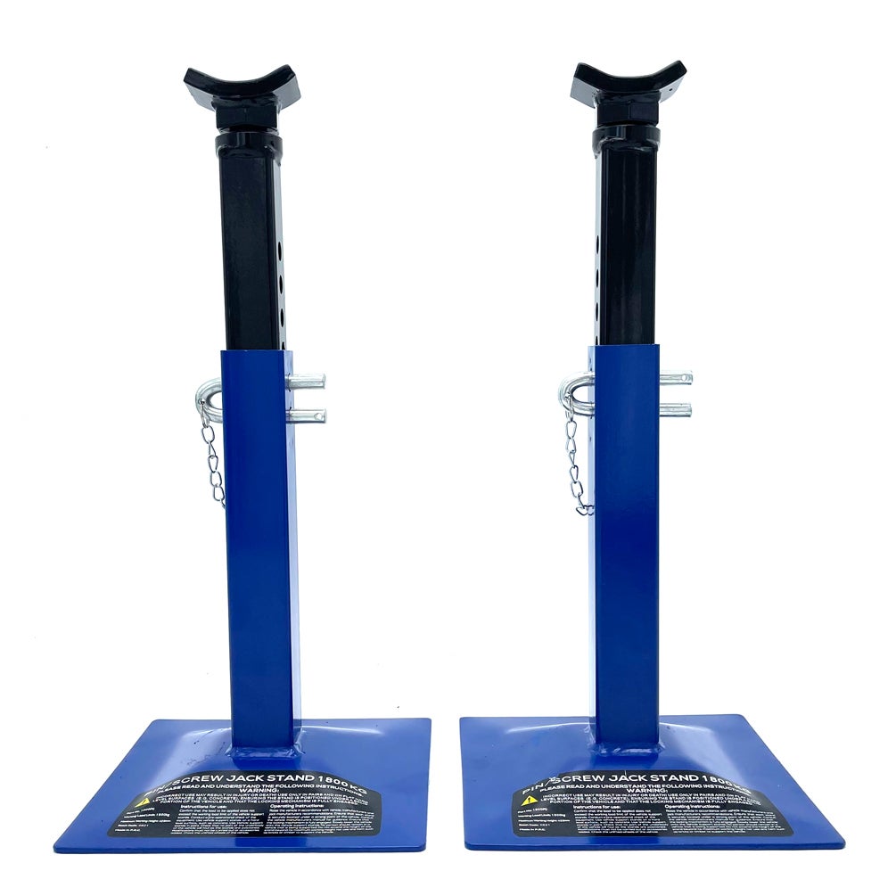 2PC 1800kg Pin/Screw Type Axle Jack Stands 317-450mm AS 2615:2016
