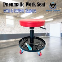 Pneumatic Roller Seat Mechanic Rolling Stool With Tool Tray 150kg Capacity