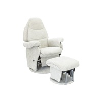 Vogue Feeding Glider Chair & Ottoman Boucle Cream