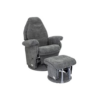 Vogue Feeding Glider Chair & Ottoman Boucle Grey