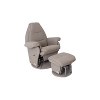 Vogue Feeding Glider Chair & Ottoman Sandstone Fabric