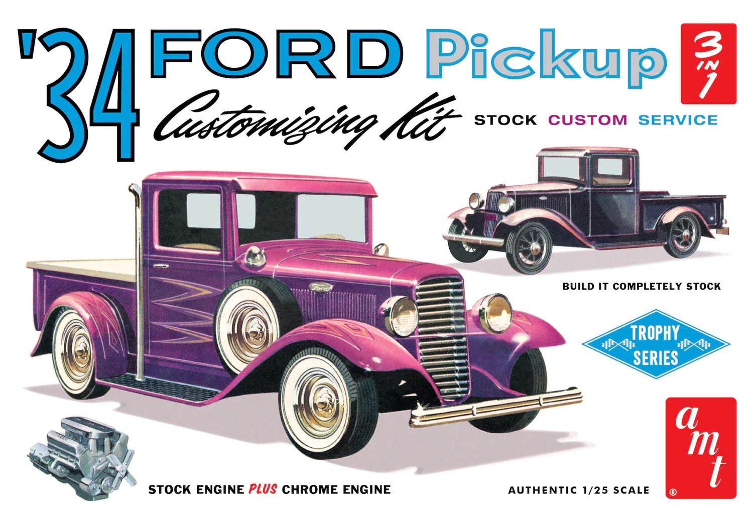 AMT 1/25 1934 Ford Coupe Modellbausatz - Street Rod Plastikmodell