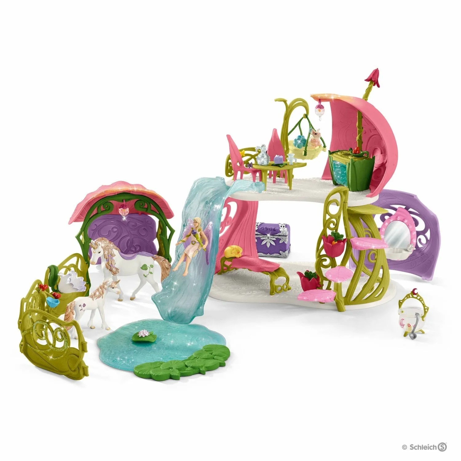 Schleich bayala  Glittering flower house with unicorns, lake and stable