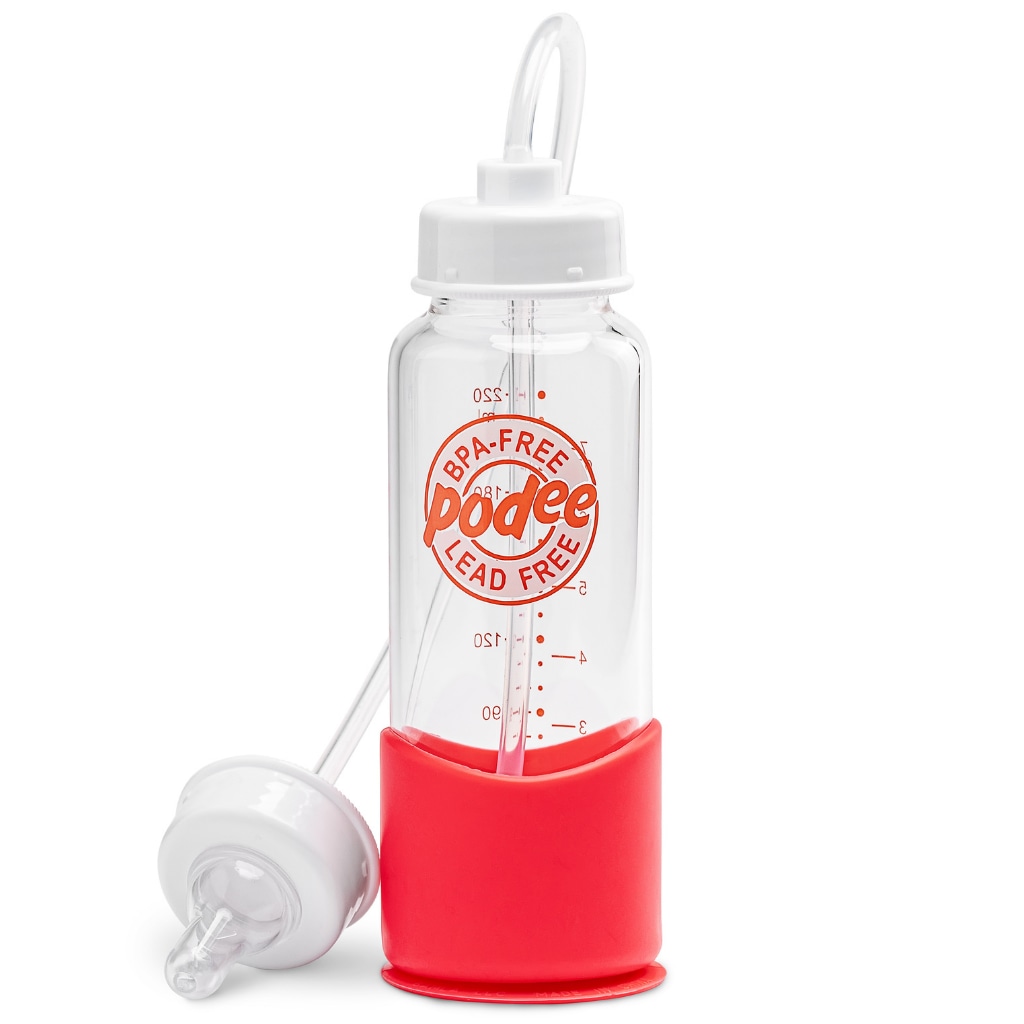 Buy Podee® Eco-Glass Hands-Free Baby Bottle (Single Pack/220ml) Pink ...