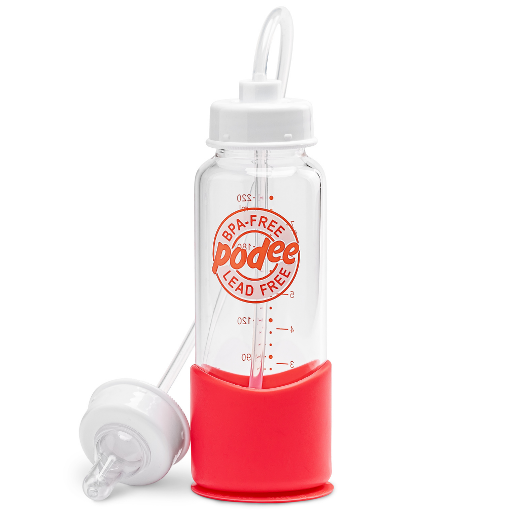 Buy Podee® Eco-Glass Hands-Free Baby Bottle (Single Pack/220ml) Pink ...