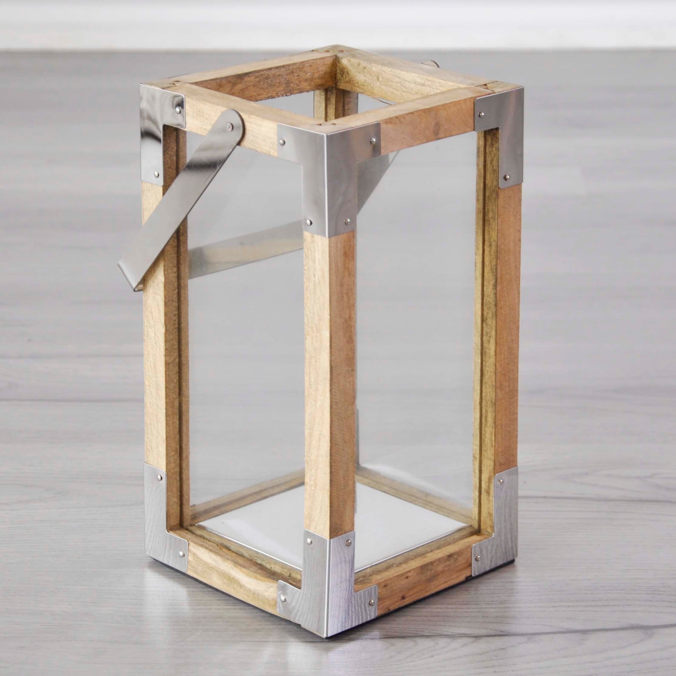 Bauhaus Box Lantern - Natural Wood