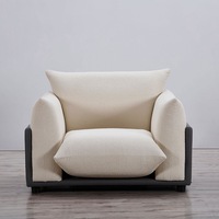The Puff Boucle Occasional Chair - Natural White