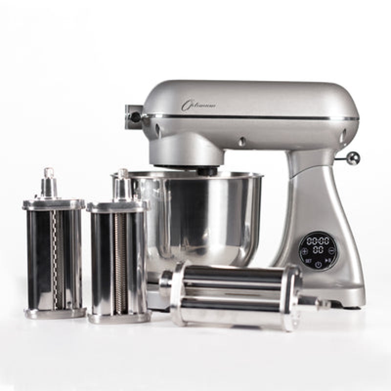 Hi Tek 7 qt White Aluminum Electric Stand Mixer - Includes Dough Hook,  Whisk and Beater - 16 1/4 x 9 x 16 1/2 - 1 count box