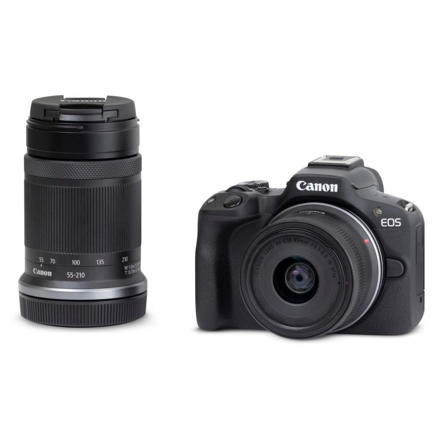 Canon EOS R50 Body w/RF-S 18- 45STM & RF-S 55-210IS STM Lens Mirrorless Camera