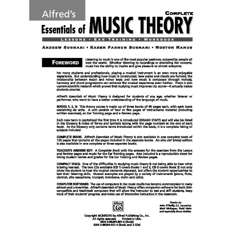 Buy Alfreds Essentials of Music Theory: Complete - MyDeal