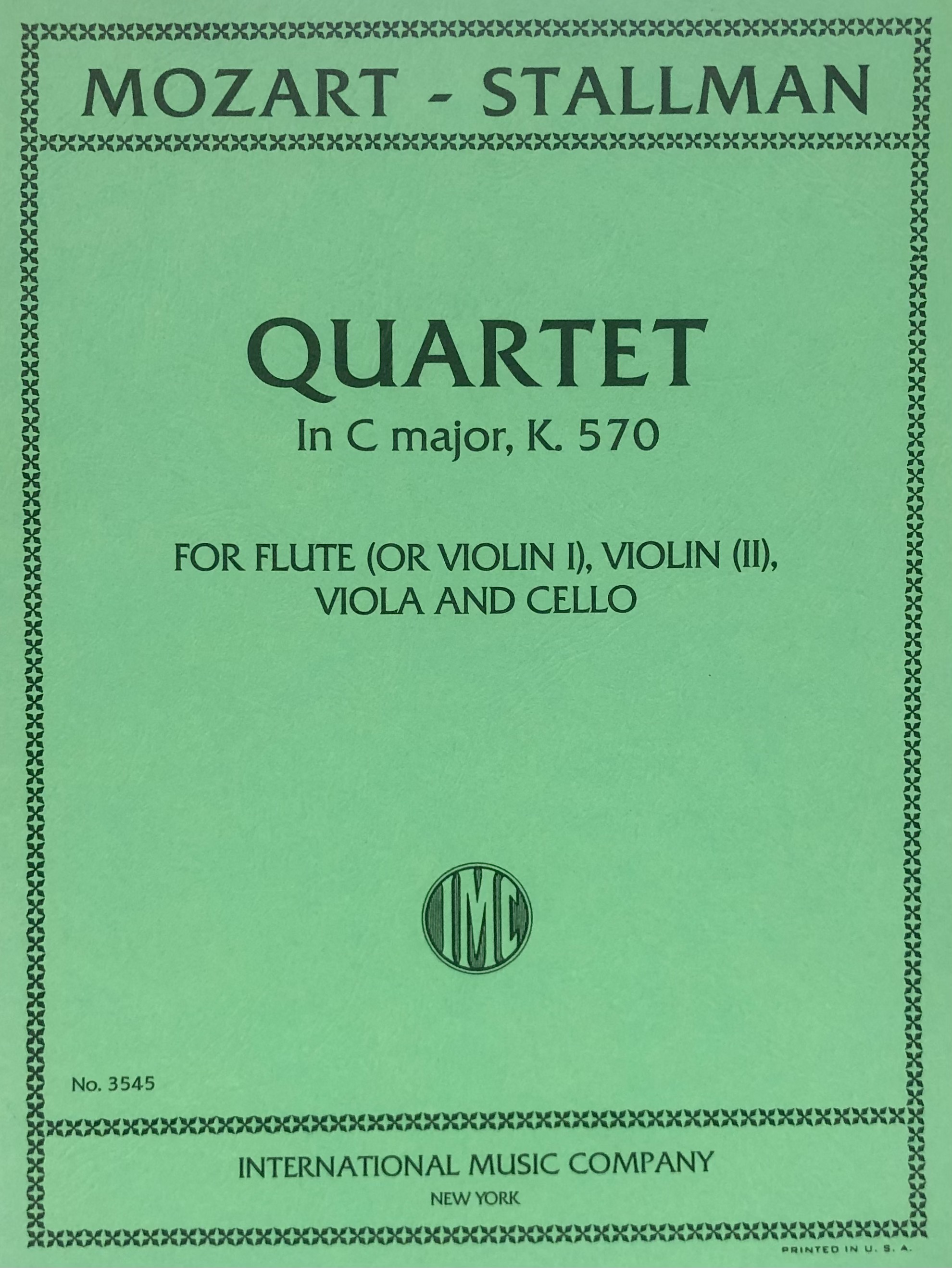 Buy Quartet C major K 570 Flute, Violin, Viola, Cello - MyDeal Australia