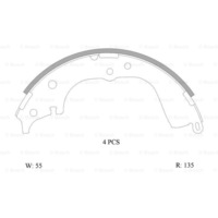 Brand New Genuine Bosch B1714 Brake Shoe - 0 986 AB0 115