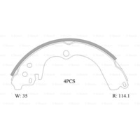 Brand New Genuine Bosch B1730 Brake Shoe - 0 986 AB1 518