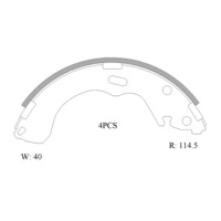 Brand New Genuine Bosch B1791 Brake Shoe - 0 986 AB1 501