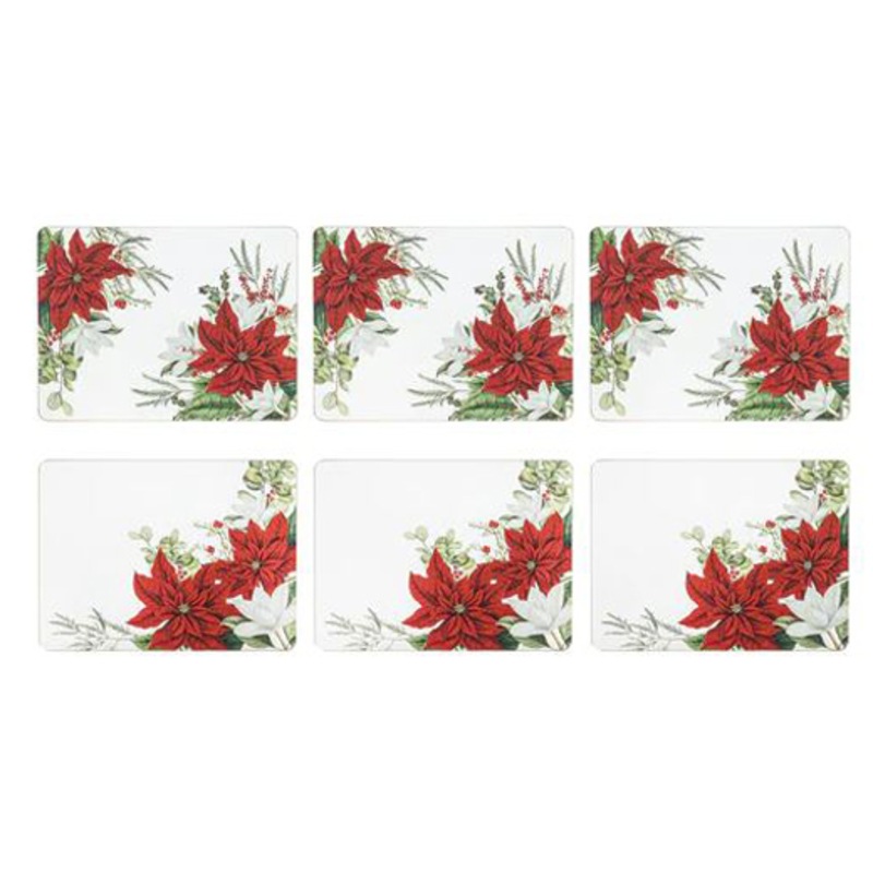 Buy Ashdene Dining Kitchen Poinsettia Cork Back Placemats Set 6 MyDeal