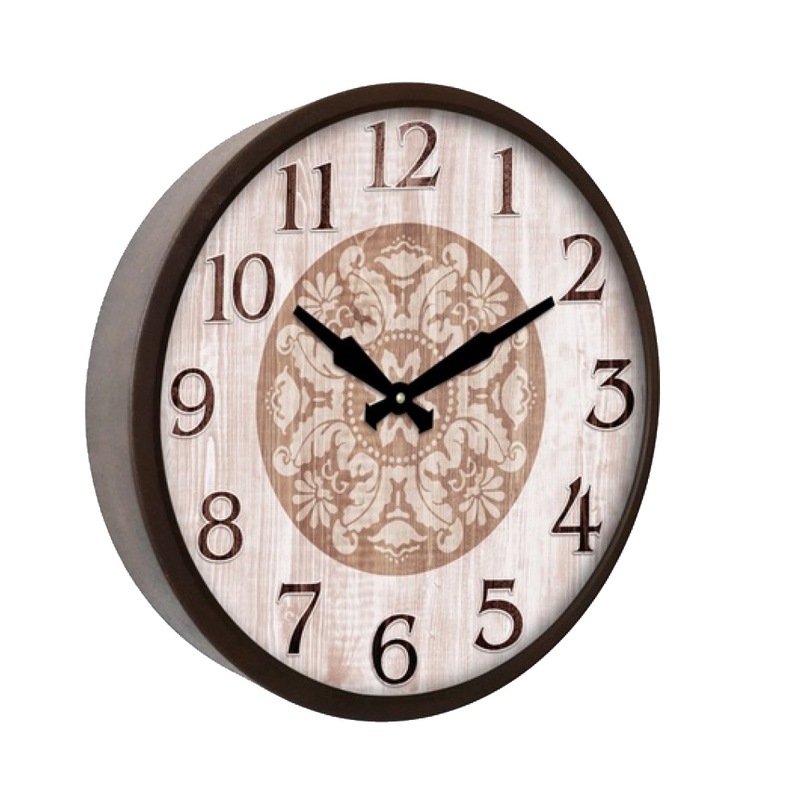 Buy Clock French Country Wall 46cm Metal Wood and Glass Large MyDeal