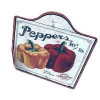 Country Farmhouse Resin Tile Trivet Peppers Hot Pot Holder