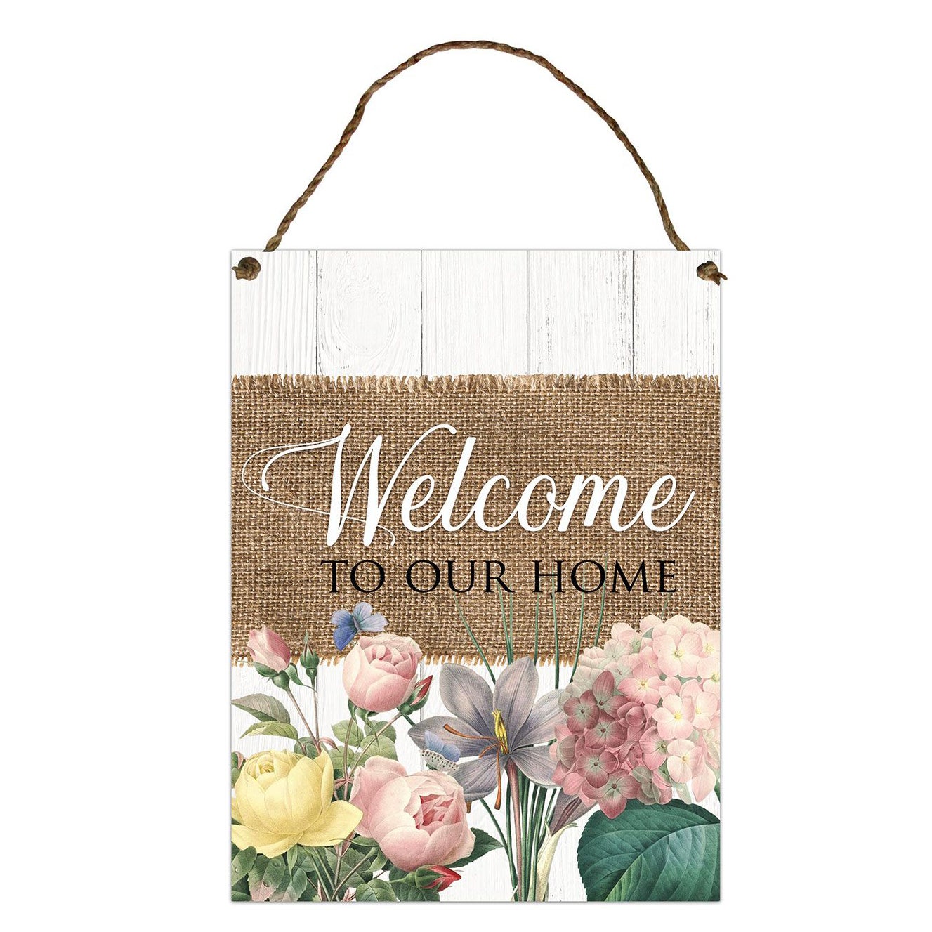Country Metal Tin Sign Wall Art Heirloom Welcome Plaque