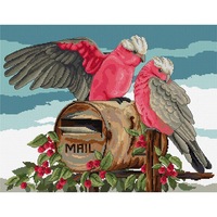 Country Threads Cross X Stitch Kit Air Mail Galahs Counted