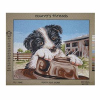 Country Threads Tapestry Ready For Work Dog Printed Design