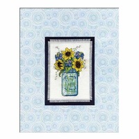 Cross X Stitch FLORAL JAR and Mat Kit incl Threads
