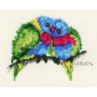 DMC Cross Stitch Kit Incl Thread and Aida Rainbow Lorikeet