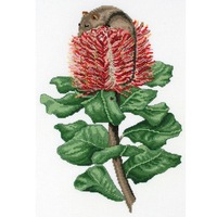 DMC Cross Stitch Kit Scarlet Banksia and Honey Possum