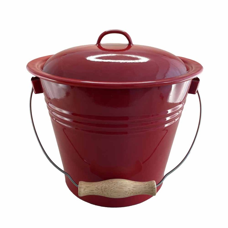 Buy Falcon Vintage Style Enamel Kitchen Scraps Bucket Red with Lid MyDeal