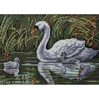 Gobelin Printed Tapestry Needlepoint Swan 30x40cm Canvas 1