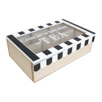 Kitchen Classic Coffee Cafe Lets Have Tea Box Wood Holder