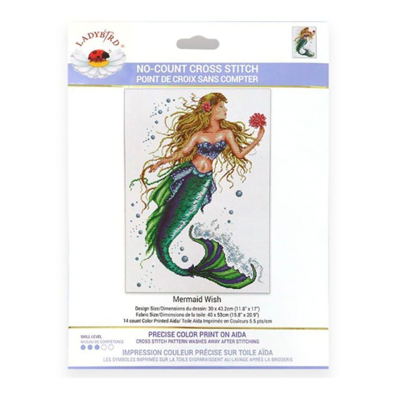Buy Ladybird No Count X Cross Stitch Mermaid Wish Kit - MyDeal
