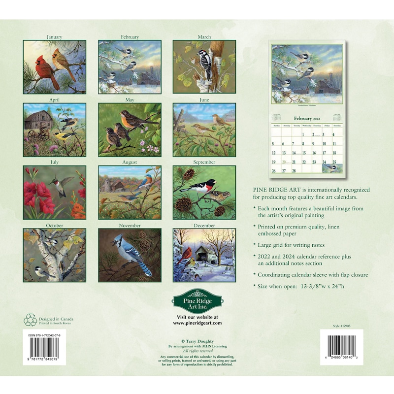 Pine Ridge 2023 Calendar Wings of Nature Calender Fits Wall Frame - MyDeal