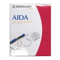Zweigart Aida Cloth X Cross Stitch 16 Count Red Size 48x53cm Fabric