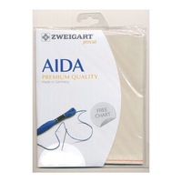 Zweigart X Cross Stitch Aida Cloth 18 Count Fawn 48x53cm Fabric