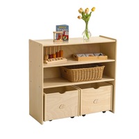 Jooyes Kids 2 Shelf Storage Cabinet with Pull Out Drawers - H76cm