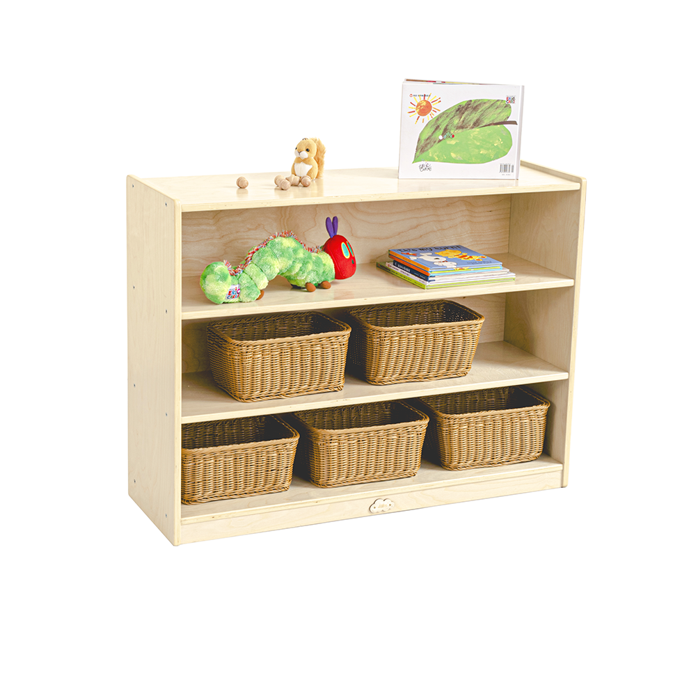 Jooyes Kids 3 Shelf Wooden Bookcase Organiser Storage - H76cm