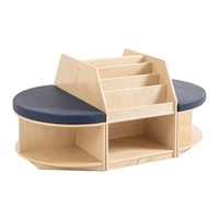 Jooyes Kids Wooden Reading Island Bookcase - Blue