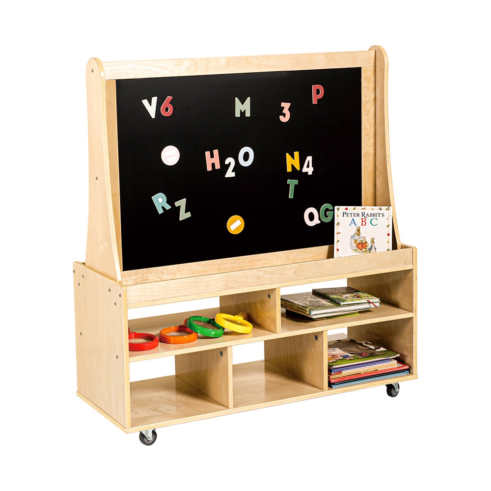 Jooyes Kids Magnetic Standing Easel White and Black Board
