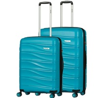 Delphin Wave Hardside 2 Piece Spinner Suitcase Set Large & Medium Turchese Blue