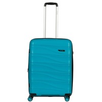 Delphin Wave Hardside 2 Piece Spinner Suitcase Set Medium & Cabin Turchese Blue