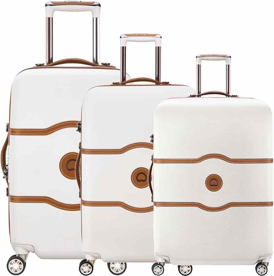 delsey 3 piece hardside spinner luggage set