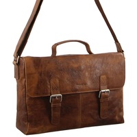Pierre Cardin Genuine Leather 39cm Computer Bag Cognac PC2801