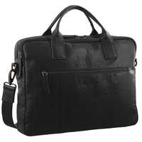 Pierre Cardin Genuine Leather 39cm Computer Bag Smart Sleeve Black PC2807