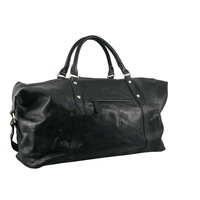 Pierre Cardin Genuine Leather 56cm Overnight Bag Black PC2824