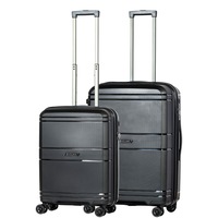 Volair Zurich Hardside 2 Piece Spinner Suitcase Set Medium & Cabin Black